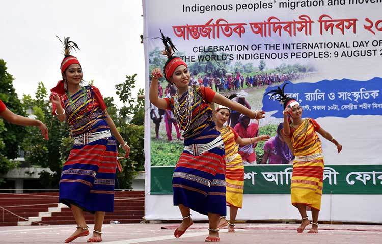 বিভিন্ন আয়োজনের মধ্য দিয়ে আন্তর্জাতিক আদিবাসী বিদস পালিত হয়েছে। ছবি : বিপ্লব দিক্ষিৎ