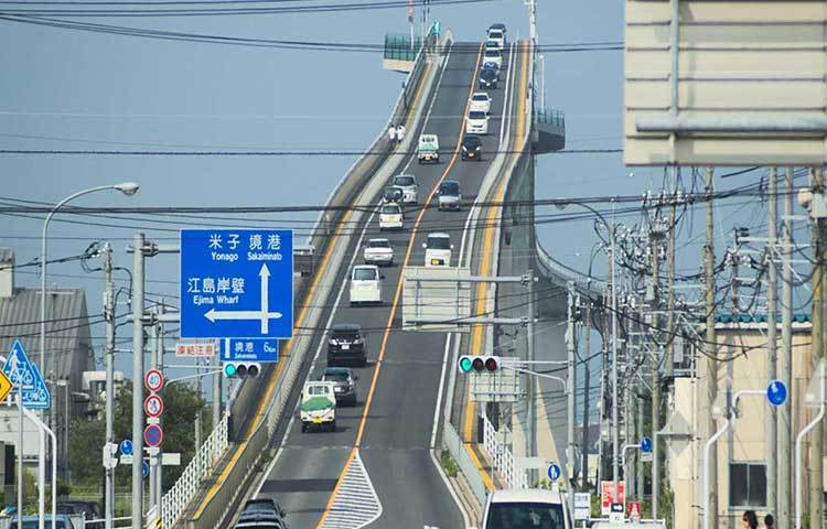 টেলিফোটো লেন্স দিয়ে ছবি তুলে খুব কাছ থেকে দেখলে আরও ভয়ানক দেখায় সেতুটিকে। প্রতিদিনের যাতায়াতের জন্যই নির্মিত এটি। একে পর্বতাকৃতি সেতুও বলা হয়।