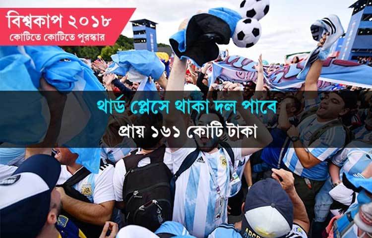 থার্ড প্লেসে থাকা দল পাবে প্রায় ১৬১ কোটি টাকা।