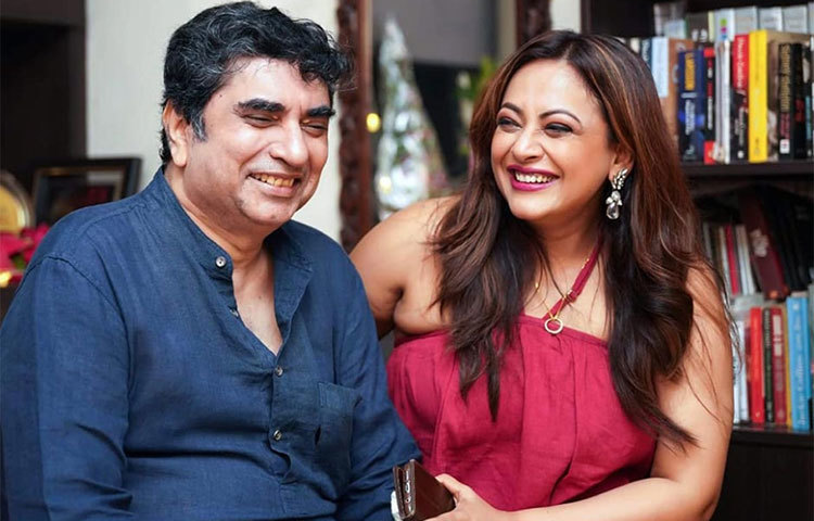 ‘ভূতের ভবিষ্যৎ’, ‘আশ্চর্য প্রদীপ’-এর মতো জনপ্রিয় বাংলা ছবির পরিচালক অনীক দত্তর সঙ্গে শ্রীলেখা।