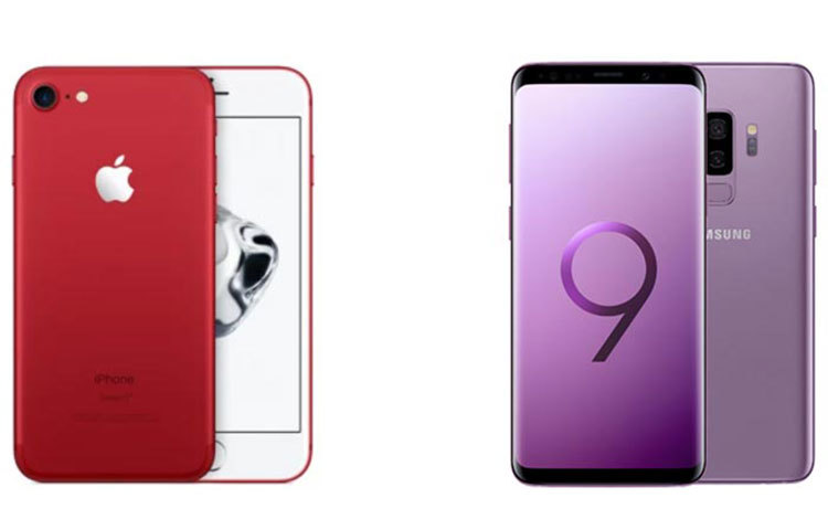 বিশ্ব বাজারে সবচেয়ে বেশি বিক্রি হওয়া ফোনগুলোর তালিকায় পাঁচ নম্বরে রয়েছে iPhone 8+ এবং Samsung Galaxy S9। এই ফোন দুটির বিক্রির পরিমাণ বিশ্বব্যাপী মোট স্মার্টফোন বিক্রির ২.১ শতাংশ।