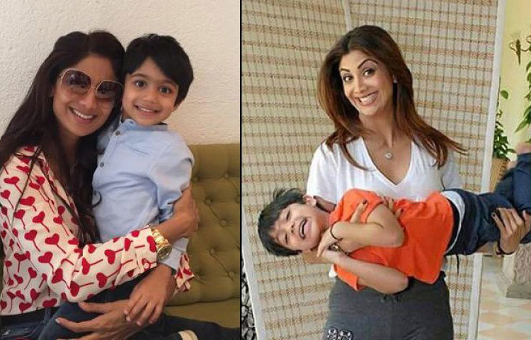 শিল্পা শেটির, কোলে ছেলে ভিয়ান।