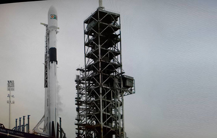 উড্ডয়নের আগে বঙ্গবন্ধু স্যাটেলাইট-১।