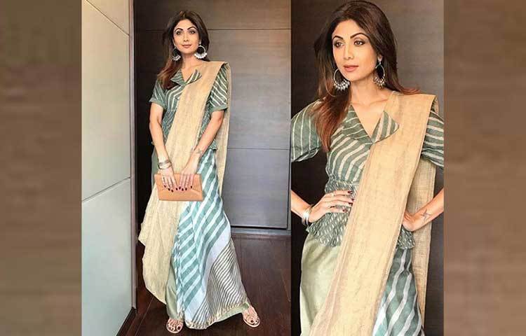 ফ্যাশন ফিউশনে ভালোই মানিয়েছে শিল্পাকে।