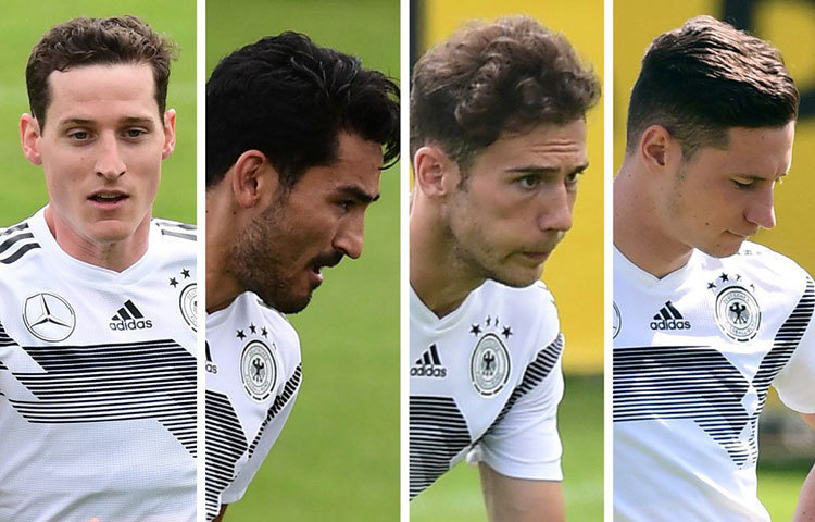 রক্ষণের মতো বেশ জমাট জার্মানদের মাঝমাঠ। (বাঁ-দিক থেকে) সেবাস্টিয়ান রুদি, ইলখাই গুন্ডোয়ান, লিয়ন গোরেৎজকা, জুলিয়ান ডাক্সলারের মতো নির্ভরযোগ্য ফুটবলার।