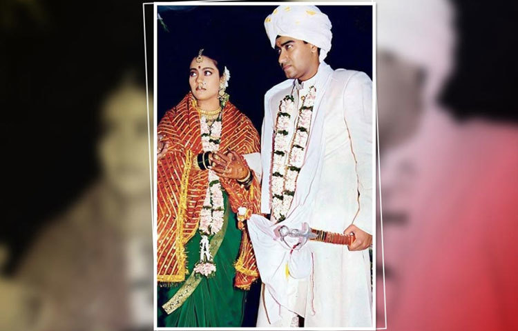 বিয়ের আসরে অজয়-কাজল যুগল।