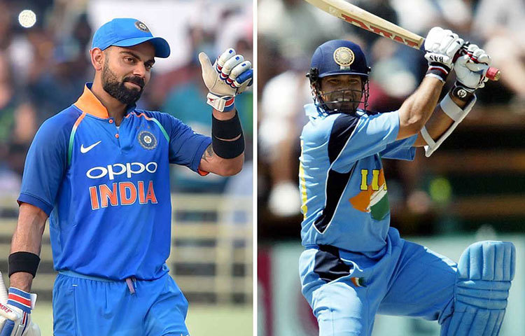 দশ হাজার রান পূর্ণ করার সময় বিরাটের গড় ছিল ৫৯.৬২ আর শচীনের ৪২.৬৩।