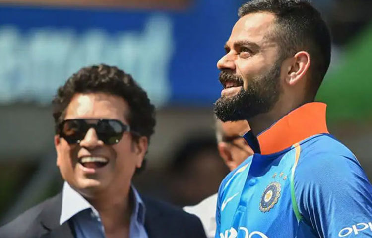 টিমের জন্য করা শচীনের রান (শতাংশ) ১৯.৩। দশ হাজারের পথে দলের জন্য বিরাটের রান (শতাংশ) ২০.২।