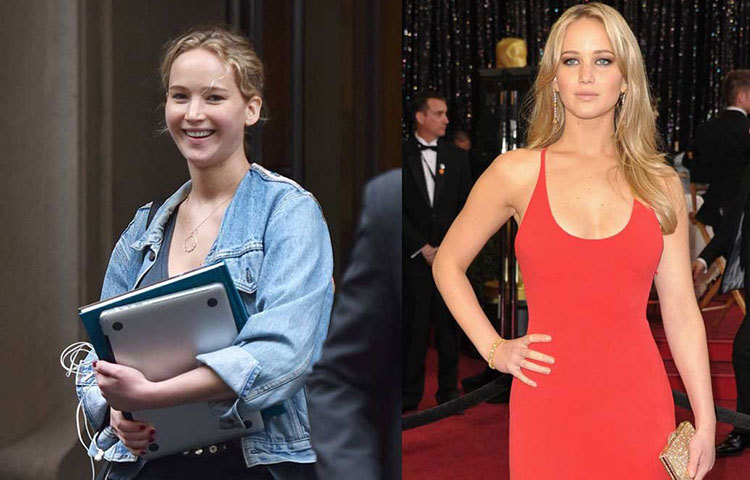 জেনিফার লরেন্স ডি-গ্লাম লুকেই বরাবর স্বচ্ছন্দ জেনিফার। এমনকি রেড কার্পেটেও বিনা মেকআপে ধরা দিয়েছেন। অবশ্য সেভাবেই তাকে পছন্দ করে দর্শক। ঠিক যেন পাশের বাড়ির মেয়েটি।