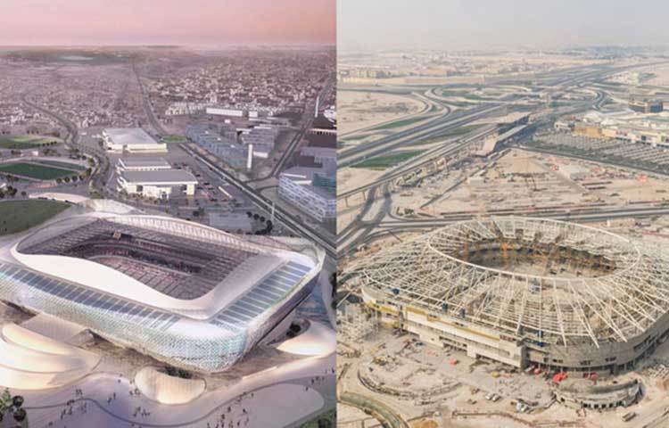 আল রায়ান স্টেডিয়াম। ৪০ হাজার দর্শক এখানে বসতে পারবেন। পুরনো আহমেদ আলি বিন স্টেডিয়ামের পাশেই এটি নির্মাণ করা হচ্ছে।