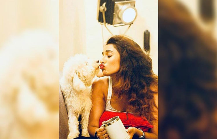 ছুটি পেলেই সায়ন্তিকা সময় কাটান এই কুকুর ছানার সঙ্গে।