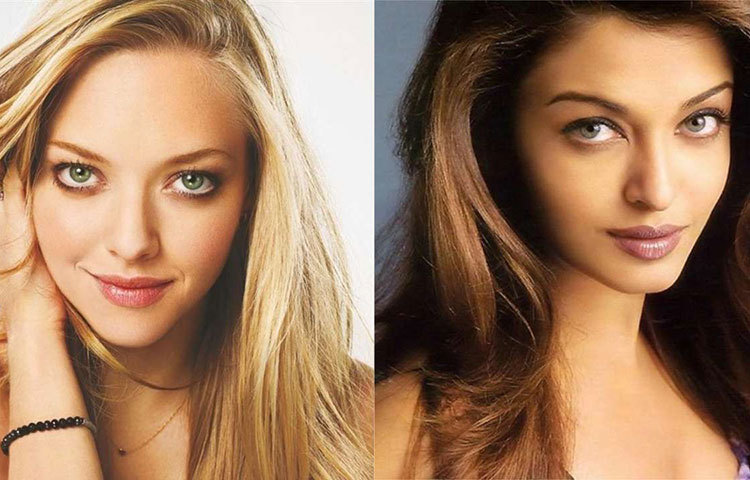 ঐশ্বরিয়ার মুখের গঠনের সঙ্গে মিল রয়েছে মার্কিন অভিনেত্রী আমান্দা মিচেলের।