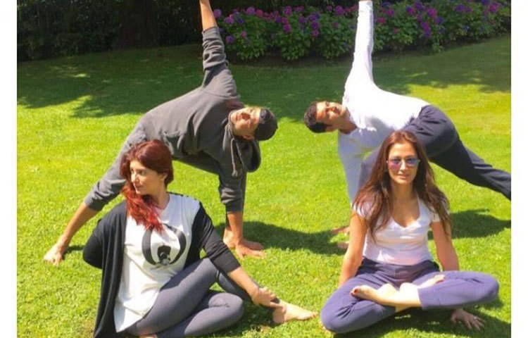 নিয়মিত যোগব্যায়াম অভ্যাস করেন অক্ষয় কুমার ও টুইঙ্কেল খান্নাও। সুস্থ জীবনযাপন, শরীর চর্চার ক্ষেত্রে অক্ষয় এক্কেবারে পারফেক্ট। স্বামীর সঙ্গে পাল্লা দিয়ে কিছু কম যান না টুইঙ্কেলও।