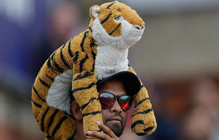 নিউজিল্যান্ডের বিরুদ্ধে ওভালে বাংলাদেশি সমর্থক।