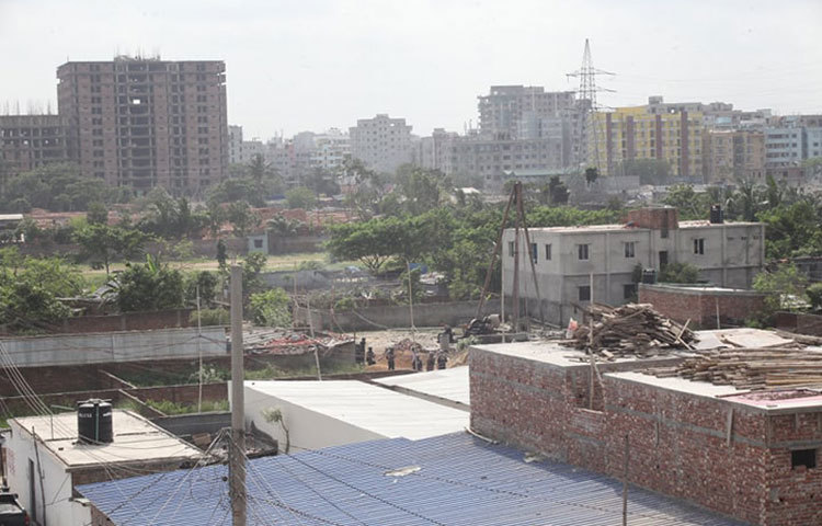 এই বাড়িতে জঙ্গিরা আস্তানা গড়েছিল। ছবি: মাহবুব আলম