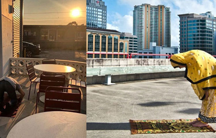 নামাজ পড়ার ছবিগুলো বিশ্বব্যাপী প্রশংসা লাভ করেছে।