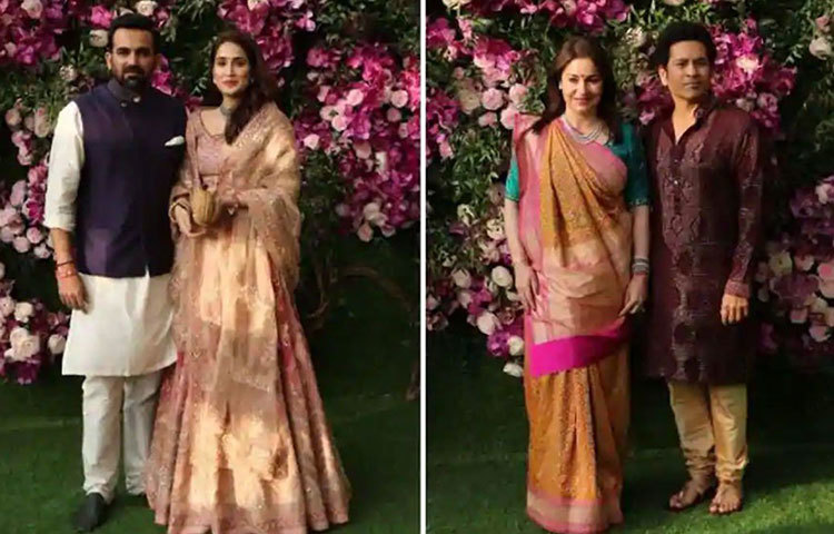 যুবরাজ সিংহ, জাহির খান ও সাগরিকা ঘাটগে, শচীন টেন্ডুলকার ও অঞ্জলি টেন্ডুলকার, ক্রুণাল পান্ডে উপস্থিত ছিলেন অনুষ্ঠানে।