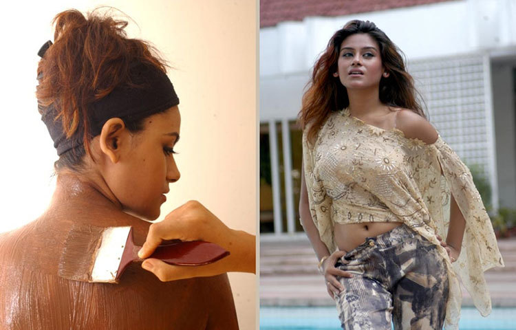 মাসাজের উপাদান তরল চকলেট। তাই দিয়েই পিঠের পরিচর্যায় মডেল বিন্দু।