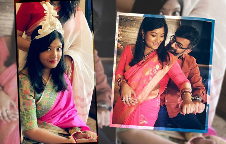 বিয়ের কনে ও বর করণতাল রাজে ও বিজয়তা।