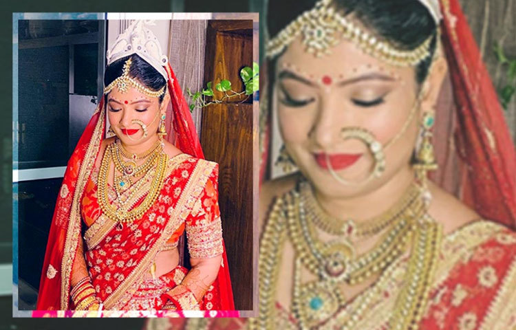 কনের সাজে বিপাশার বোন বিজয়তা।