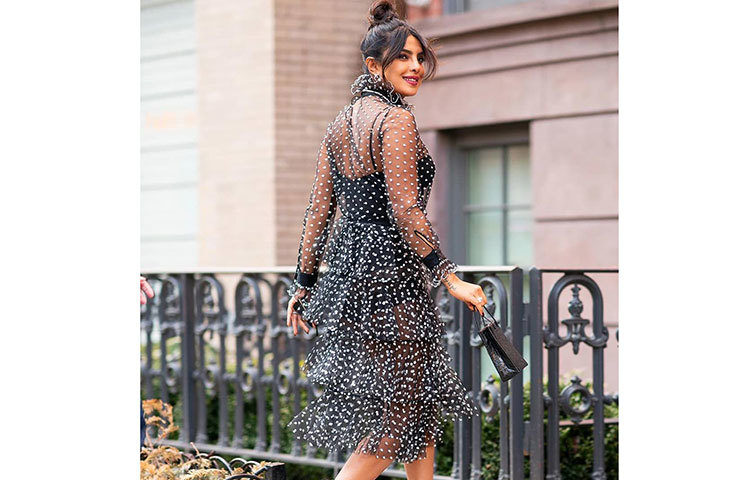 সম্প্রতি কালো শির আউটফিটে নজর কাড়লেন প্রিয়াঙ্কা।