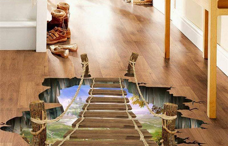 সুরম্য কক্ষের মাঝে সাঁকো।