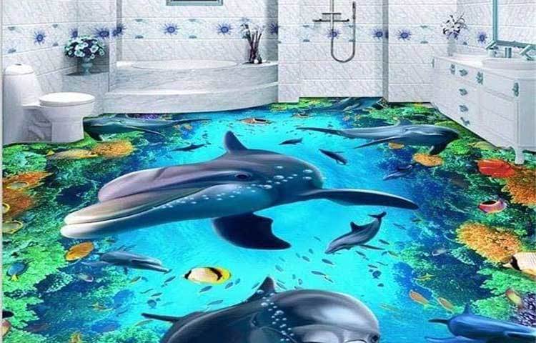 ফ্রেশ রুমে লেকের আমেজ।