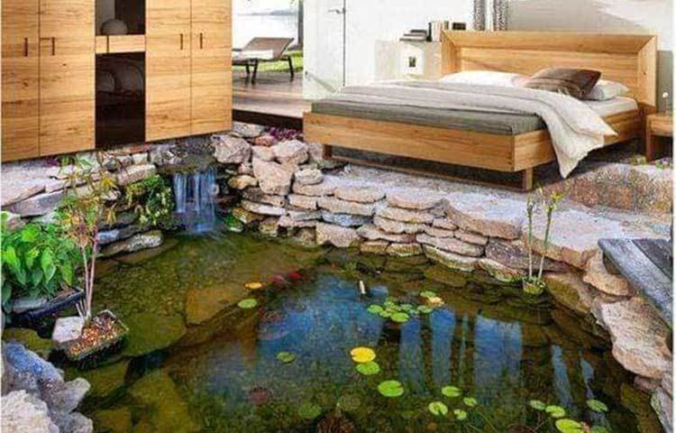 পুকুরের পাশে ঘুমানোর আয়োজন।