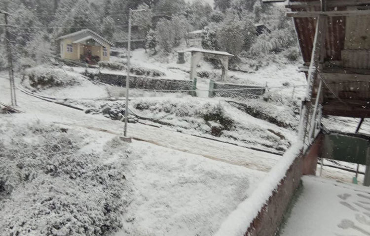 বরফে ঢেকেছে অনেক পথ।