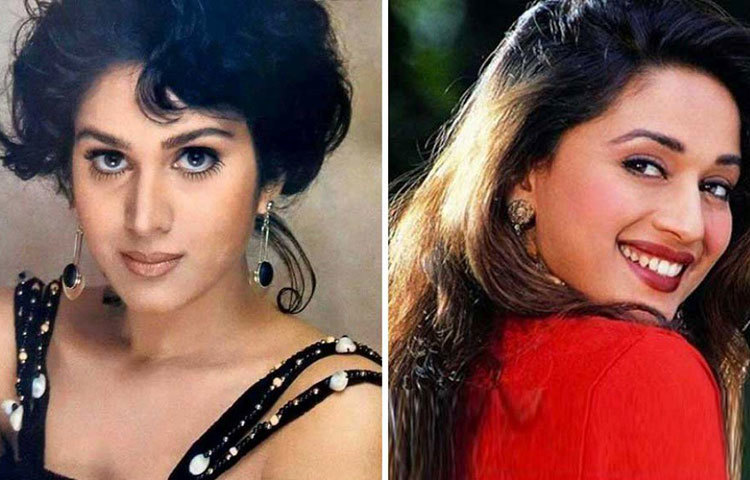 মীনাক্ষী শেষাদ্রি যখন তারকা হিসেবে খ্যাতির মধ্যগগনে, তখন বলিউডে কেউ চিনতই না মাধুরী দীক্ষিতকে। গুঞ্জন, তার সঙ্গে চেহারায় সাদৃশ্য ছিল বলে তারই প্রতিমূর্তি হিসেবে মাধুরীকে পেশ করা হত।