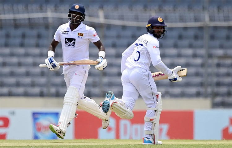 মিরপুর টেস্টের বৃষ্টিবিঘ্নিত তৃতীয় দিনে সব মিলিয়ে কেবল তিনটি উইকেটই নিতে পেরেছে টাইগাররা। আধিপত্য ধরে রেখেই দিন শেষ করেছে লঙ্কানরা। ছবি: জাগো নিউজ