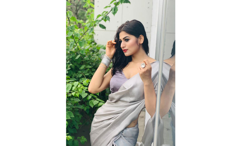 কেউ এভ্রিলের এই শাড়ি পরা ছবি দেখে নেতিবাচক মন্তব্যও করেছেন।