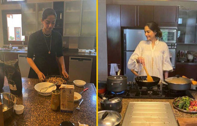 বাড়ির রান্নাঘর সাজানো আধুনিক সাজসরঞ্জামে। তবে গৃহসজ্জায় কোথাও তারকাসুলভ বাহুল্য নেই। আখরোট রঙা রান্নাঘরের বিভিন্ন অংশে ব্যবহার করা হয়েছে সাদাকালোর মোটিফ। মাঝে মাঝেই রান্নাঘরে শখের রেসিপি ট্রাই করেন সোনম।