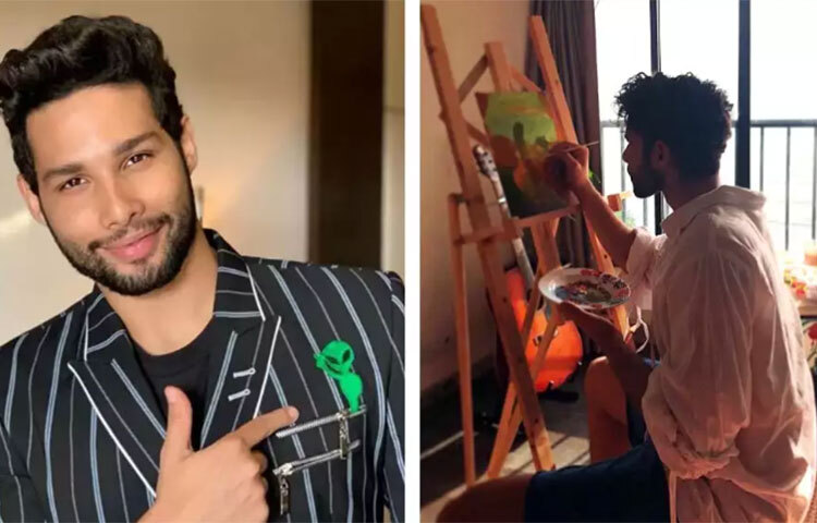 অভিনেতা সিদ্ধান্ত চতুর্বেদীও অসাধারণ চিত্রশিল্পী। একটি ছবিতে তার প্রমাণও পাওয়া যায়। ক্যানভাসের উপর রং-তুলি দিয়ে আঁকছেন তিনি। ছবি: সংগৃহীত