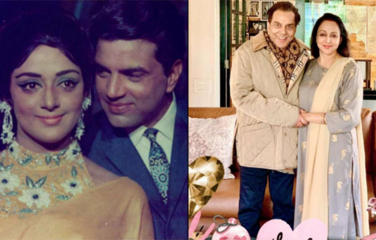 ১৯৭৫ সাল থেকে হেমা মালিনীর সঙ্গে সম্পর্কে জড়ান ধর্মেন্দ্র। ১৯৮০ সালে বিয়ের পিঁড়িতে বসেন ধর্মেন্দ্র, হেমা। প্রথম স্ত্রী প্রকাশ কউরের সঙ্গে বিচ্ছেদের পর হেমাকে বিয়ে করেন ধর্মেন্দ্র। প্রায় ৪১ বছর ধরে একসঙ্গে রয়েছেন তারা। ছবি: সংগৃহীত