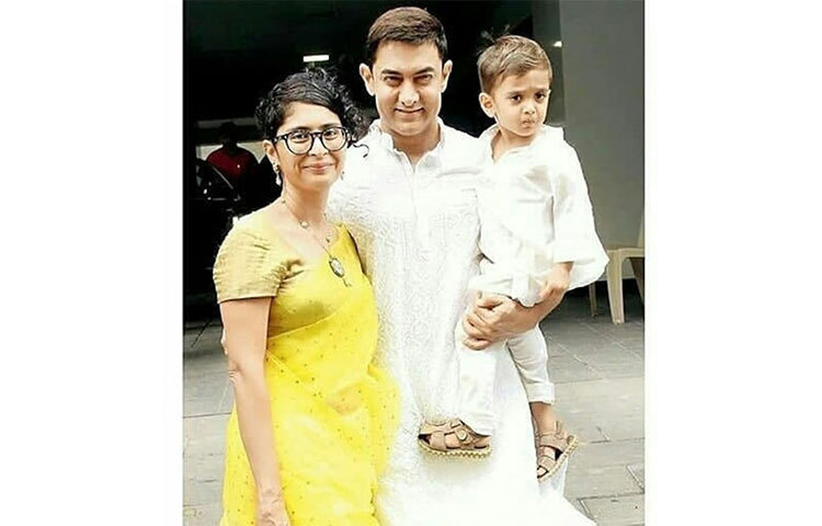 দ্বিতীয় স্ত্রী কিরণ রাওয়ের সঙ্গে আমিরের একমাত্র সন্তান আজাদ রাও খান। এই বলিউড নায়কের তৃতীয় সন্তানের জন্ম হয় সারোগেসির মাধ্যমে। ছবি: সংগৃহীত