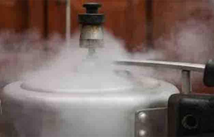 প্রেসার কুকারের মুখ আটকে দেওয়ার পর ভালো করে পরীক্ষা করে দেখুন। ভেতরের বাষ্প পুরোপুরি বের না হলে কুকারের মুখ খুলবেন না। স্টোভ নেভানোর পর অন্তত ১৫ মিনিট অপেক্ষা করে কুকারের মুখ খুলুন। ছবি: সংগৃহীত