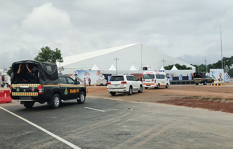 পদ্মা সেতুর উদ্বোধন উপলক্ষে কড়া নিরাপত্তা ব্যবস্থা নেওয়া হয়েছে। ছবি: আরাফাত রায়হান সাকিব