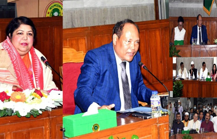 বাংলাদেশ জাতীয় সংসদের স্পিকার ড. শিরীন শারমিন চৌধুরীর সঙ্গে আসাম আইনসভার স্পিকার বিশ্বজিৎ দাইমারির নেতৃত্বে সংসদীয় প্রতিনিধিদল সৌজন্য সাক্ষাৎ করেছেন। আজ সংসদ ভবনে এ সাক্ষাৎ হয়। ছবি: পিআইডি