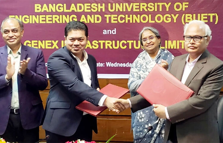 দেশের সব শিক্ষাপ্রতিষ্ঠানের ছাদে সোলার প্যানেল স্থাপনের পরিকল্পনা আছে বলে জানিয়েছেন শিক্ষামন্ত্রী ডা. দীপু মনি। তিনি বলেছেন, এতে বিদ্যুৎ উৎপাদনে জীবাশ্ম জ্বালানির ওপর নির্ভরশীলতা কমবে, পাশাপাশি পরিবেশ দূষণ কমে যাবে। আজ বুয়েট মিলনায়তনে সৌরবিদ্যুৎ উৎপাদনে বুয়েট ও জেনেক্স ইনফ্রাস্ট্রাকচারের মধ্যে সমঝোতা চুক্তি অনুষ্ঠানে তিনি এসব কথা বলেন। ছবি: মাহবুব আলম