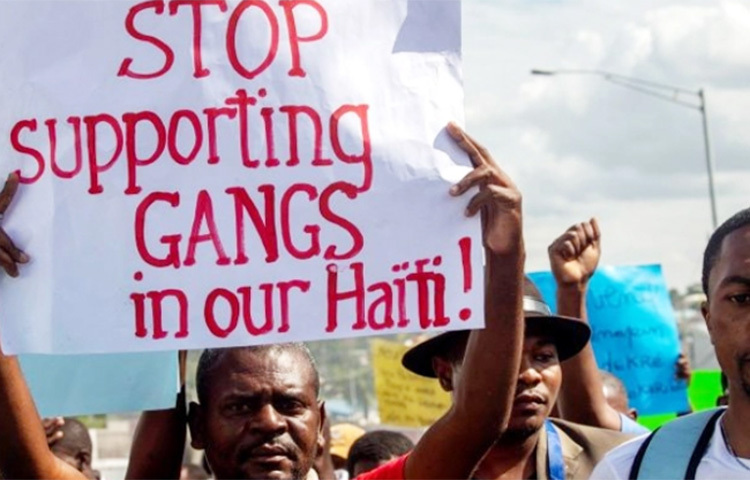 হাইতির রাজধানী পোর্ট অব প্রিন্সে গোলাগুলির ঘটনায় কমপক্ষে পাঁচজন নিহত হয়েছে। নিহতদের মধ্যে একজন সাংবাদিক এবং একজন রাজনৈতিক কর্মী রয়েছেন। এ ঘটনার জন্য প্রতিবাদ জানাচ্ছেন সাধারণ মানুষ। ছবি: সংগৃহীত