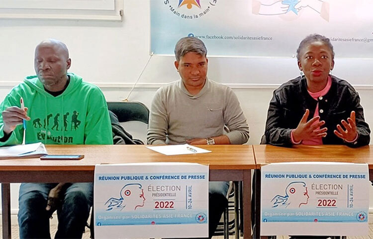 ফ্রান্সের জাতীয় নির্বাচন উপলক্ষে সংবাদ সম্মেলন করেছে ‘সোশ্যাল অ্যাসোসিয়েশন ফ্রান্স’ (এসএএফ)। এতে বিশেষ অতিথি হিসেবে বক্তব্য দেন সংসদের এমপি ও ফ্রান্স-বাংলাদেশ সংসদীয় বন্ধুত্ব গ্রুপের সভাপতি দ্যানিয়েল অবোনো। ছবি: সংগৃহীত