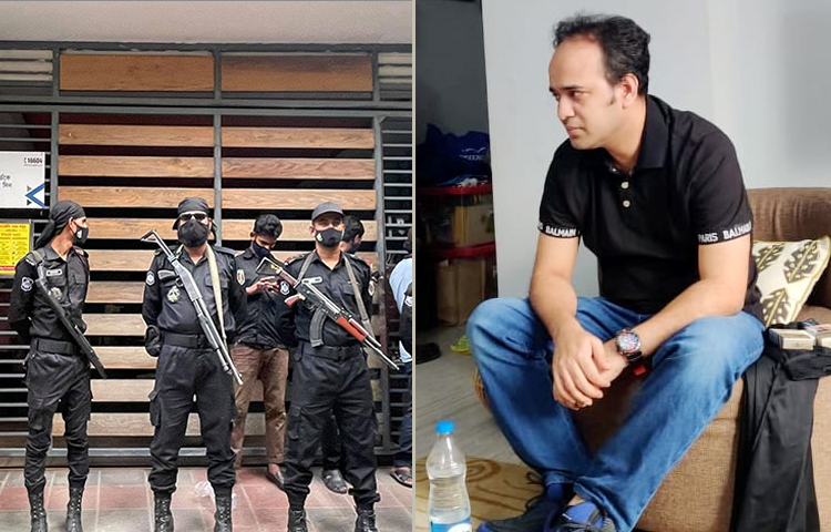 দেশের আলোচিত ই-কমার্স প্রতিষ্ঠান ইভ্যালির চেয়ারম্যান শামীমা নাসরিন এবং তার স্বামী প্রতিষ্ঠানের ব্যবস্থাপনা পরিচালক ও প্রধান নির্বাহী কর্মকর্তা (সিইও) মোহাম্মদ রাসেলকে গ্রেফতার করেছে র‌্যাব। তাদের গ্রেফতারের জন্য আজ বিকেলে রাজধানীর মোহাম্মদপুরের বাসায় অভিযান চালানো হয়। ছবি: জাগো নিউজ