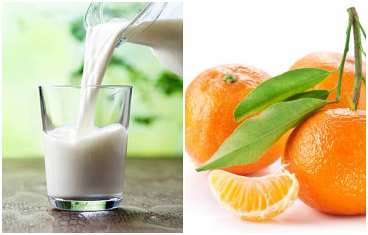 দুধ ও কমলা: দুধ, কমলার জুস এবং খাদ্যশস্য একসঙ্গে খেলে বদহজম হতে পারে।