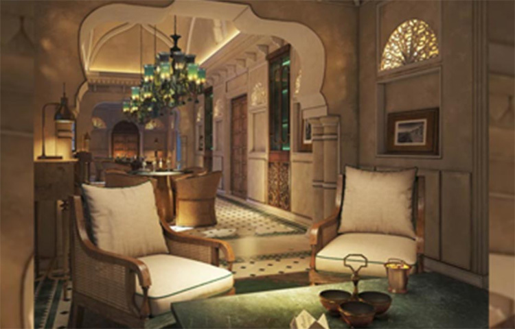 মোট ৪৮টি শোওয়ার ঘর রয়েছে এখানে। ঘরগুলো সম্পূর্ণ রাজস্থানের ভাস্কর্য দিয়ে মোড়া। ঘরের দেওয়াল থেকে শুরু করে বিছানার চাদর, সব স্থানেই রাজস্থানের ছোঁয়া রয়েছে। ছবি: সংগৃহীত