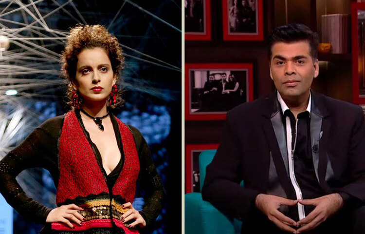 করণ জোহরের টক শো-এ গিয়ে তাকে মুখের উপর ‘স্বজনপ্রীতির মাফিয়া’ বলেছিলেন কঙ্গনা। সুশান্ত সিংহ রাজপুতের মৃত্যুর আনেক আগেই কঙ্গনা টিনসেল টাউনে স্বজনপ্রীতির প্রতিবাদে মুখর হয়েছিলেন।