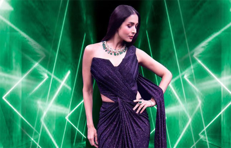 কালো শাড়িতে মালাইকা আরোরার মোহময়ী রূপ। ছবি: সংগৃহীত