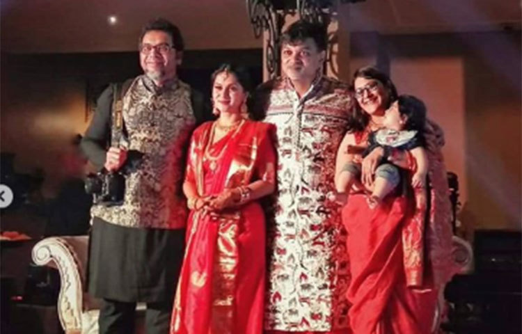 অভিনেতা ইরেশ যাকেরের সাথে মিথিলা-সৃজিত।