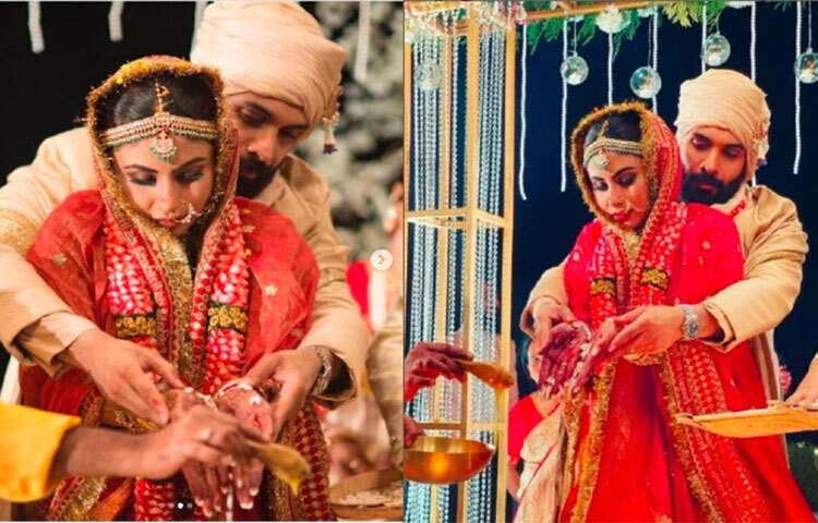 মৌনির বিয়ের প্রথম ছবি প্রকাশ্যে এনেছেন অর্জুন বিজলানির স্ত্রী নেহা। ছবি: সংগৃহীত