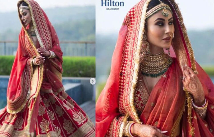 মালাবদল করার আগে বরের চারপাশে সাত পাকে বাঁধা পরার সময় নেপথ্যে গান বেজেছে ‘আমারও পরাণ যাহা চায়’। বৃহস্পতিবার মালায়ালী বিয়ে শেষে ইনস্টাগ্রামে মৌনি লেখেন, ‘অবশেষে তাকে খুঁজে পেলাম। হাতে হাত, পরিবারের আর্শীবাদ, বন্ধুদের ভালোবাসা আমরা বিবাহিত। তোমাদের সবার ভালোবাসা আর আর্শীবাদ চাই। ইতি, সুরজ আর মৌনি’। ছবি: সংগৃহীত